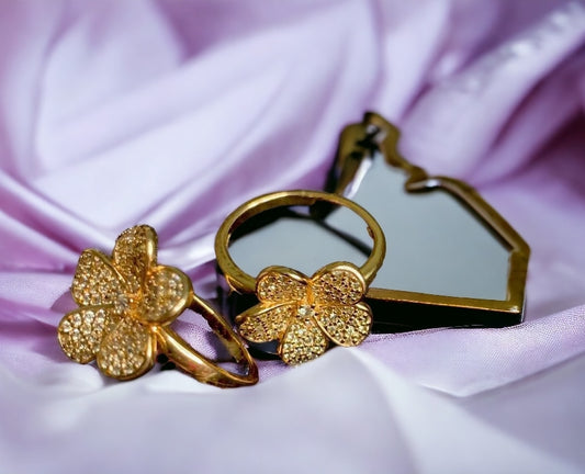 Gold Plated Flower Rings