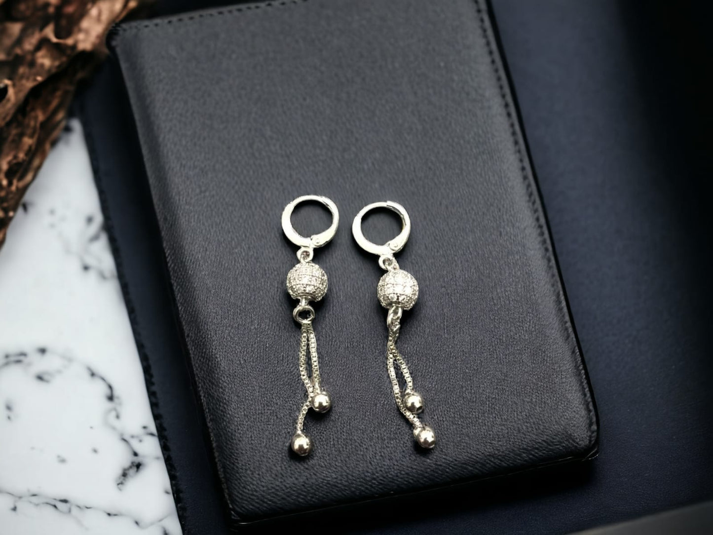 Elegant Silver Ball Earring