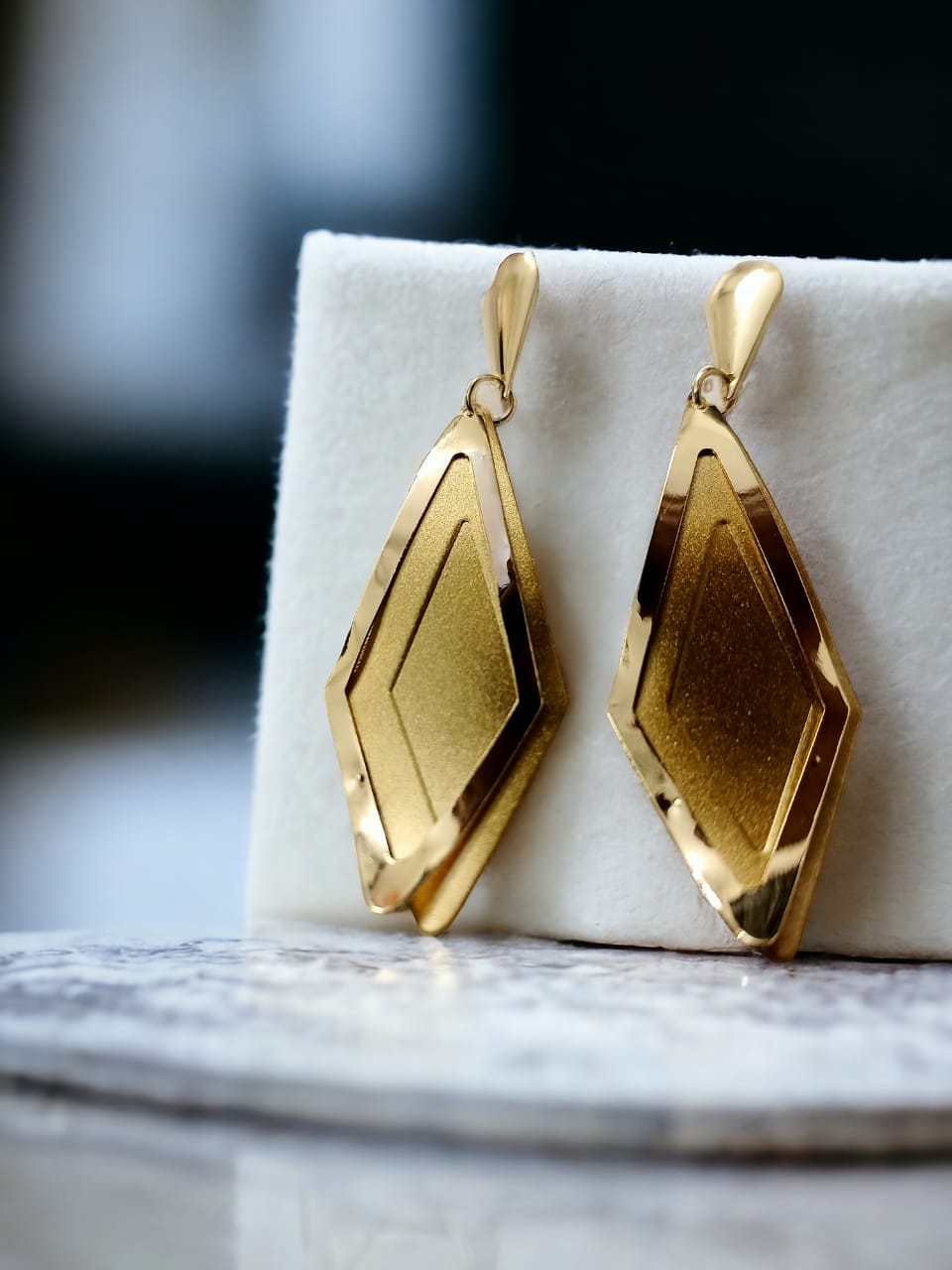 Trendy Golden Steel Earrings