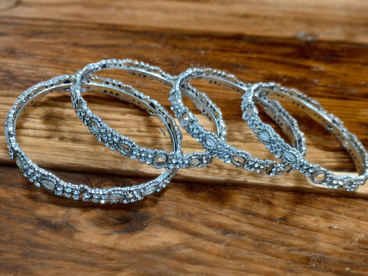 Silver Beeds Bangles