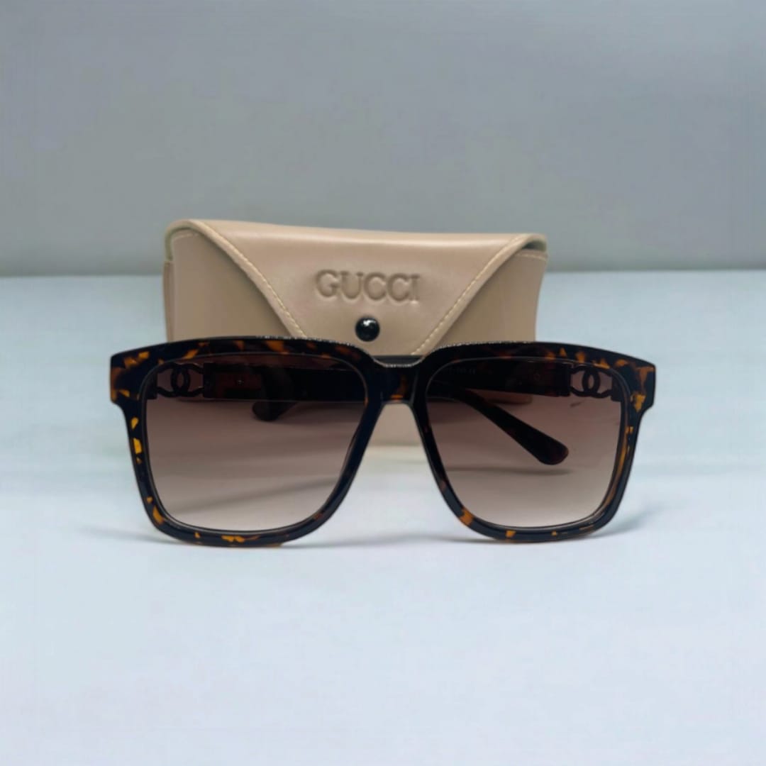 Greek Square Cheeta Sunglasses