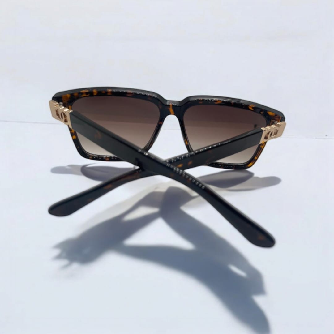 Greek Square Cheeta Sunglasses