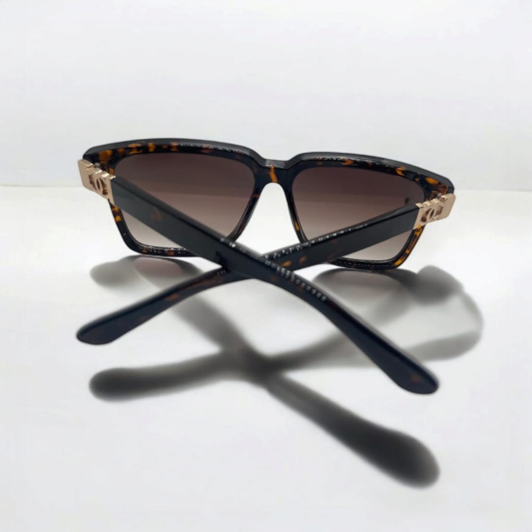 Greek Square Cheeta Sunglasses