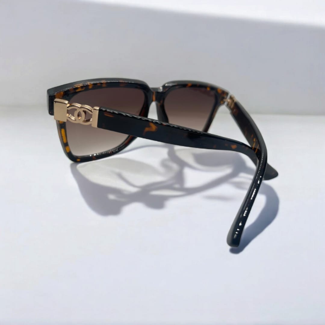 Greek Square Cheeta Sunglasses