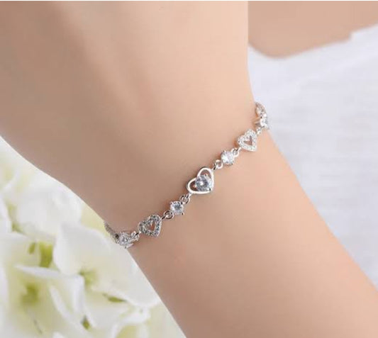 Trendy Sweet Heart Crystal Bracelet