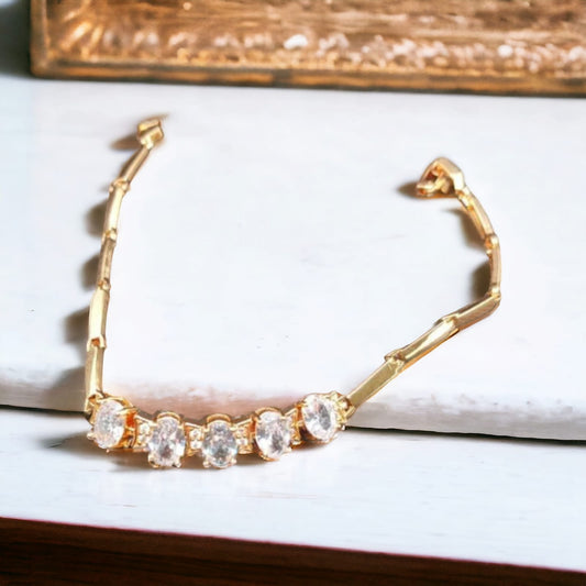 Golden with white stones Bracelet