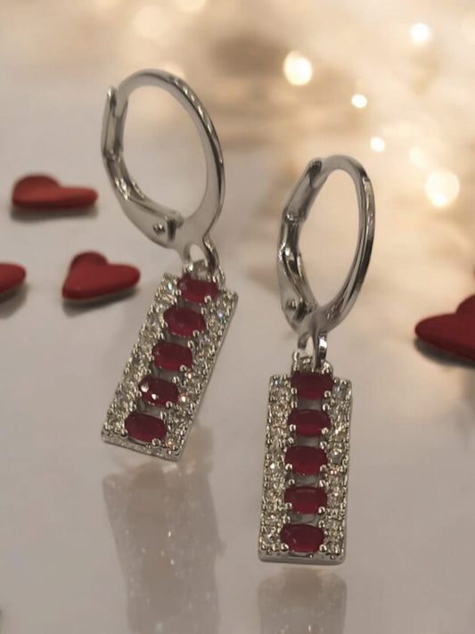 Twin Tone Ruby Earrings