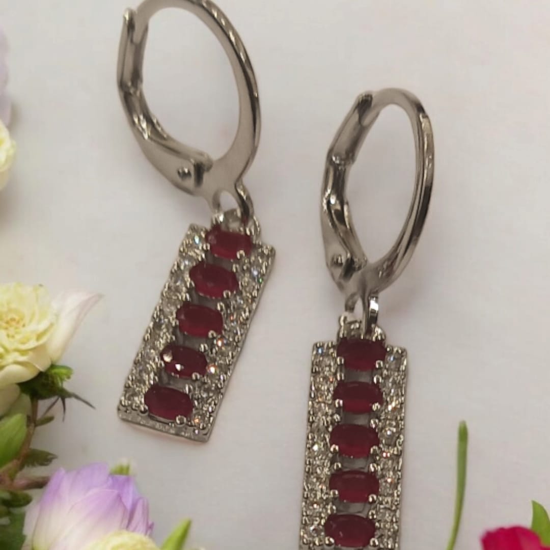 Twin Tone Ruby Earrings